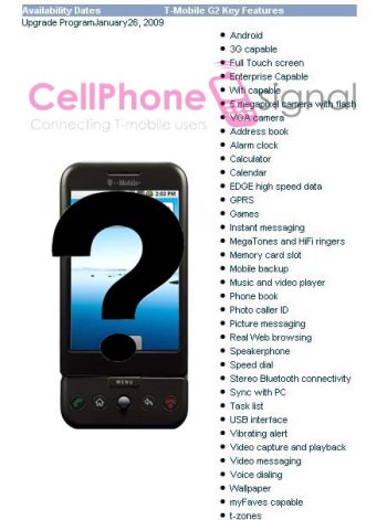 T-Mobile G2 specifications